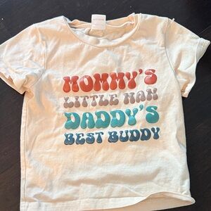 Jude Connally Kids Tee - Cream with Red and Blue Text